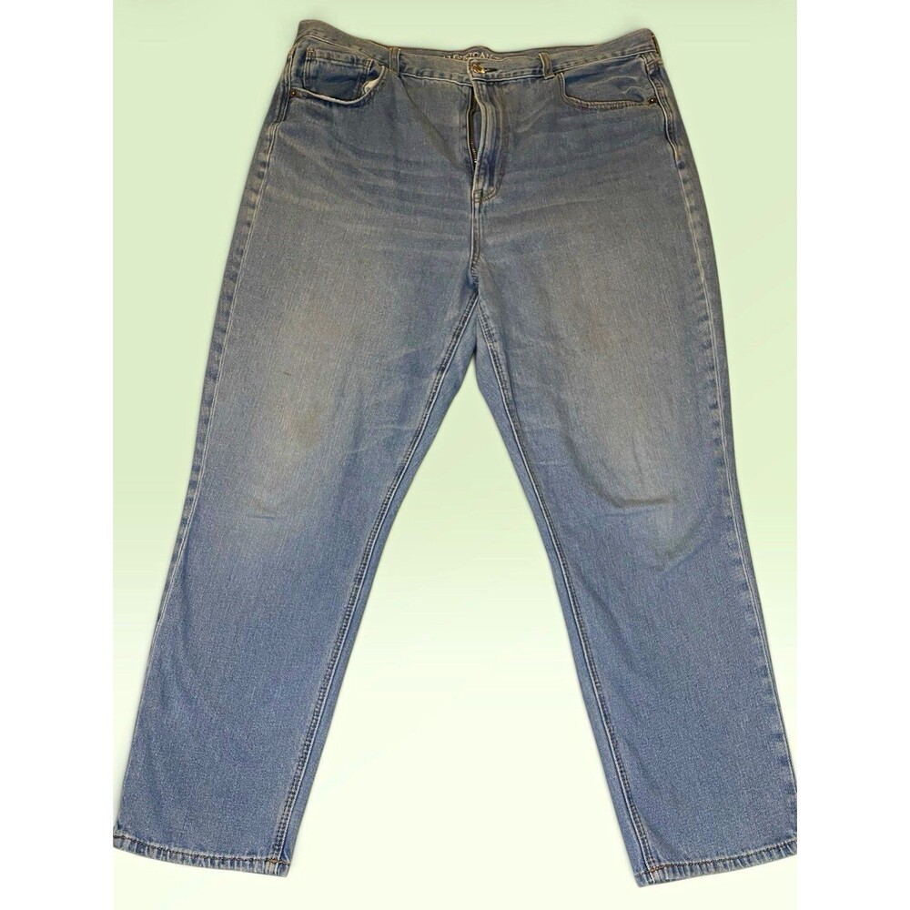 American Eagle Outfitters Plus Size 18 High-Rise Mom Jeans Blue Stretch Denim